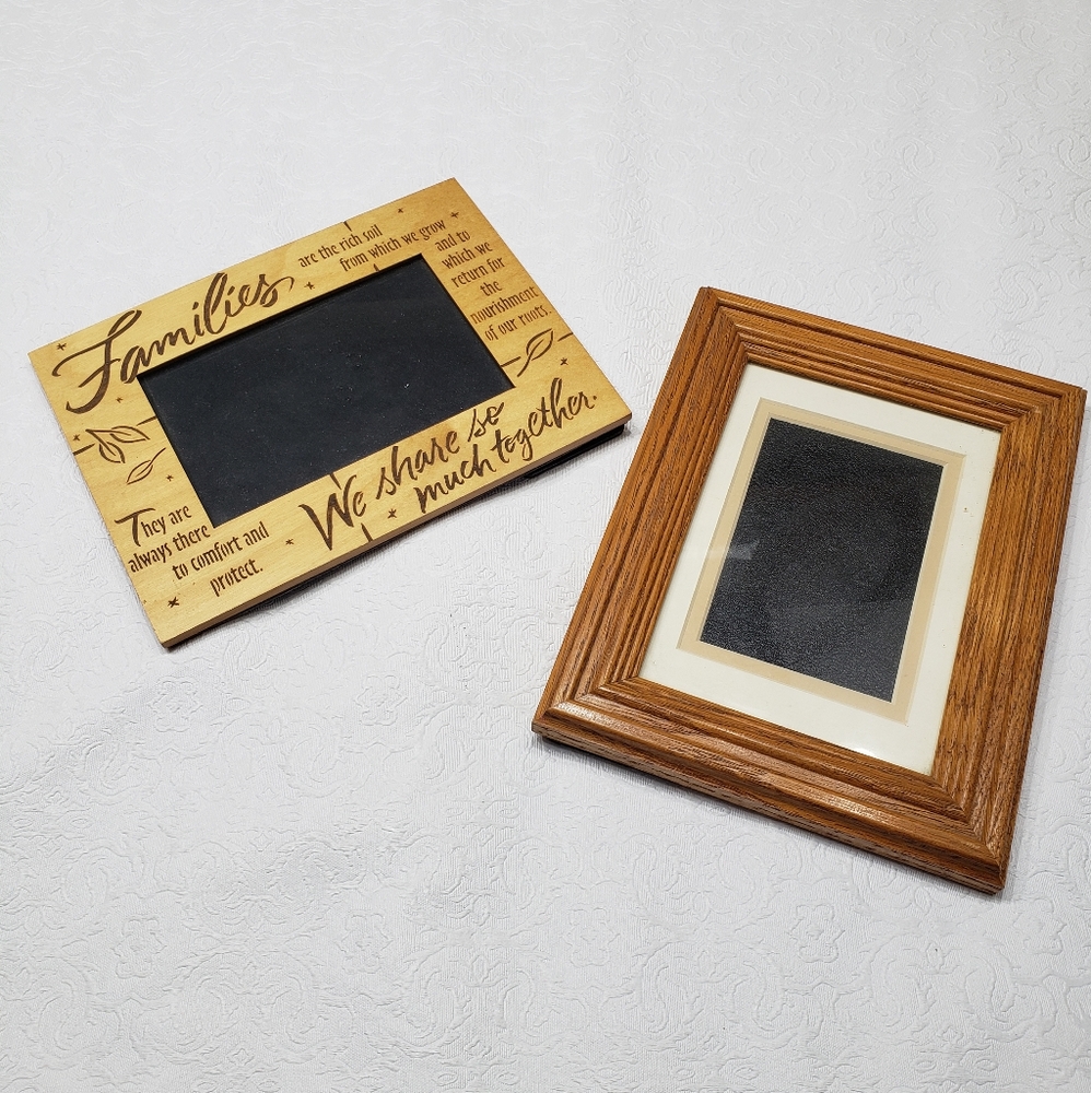 Two Small Family Picture Wood Frames